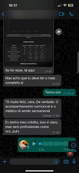 Depoimento whatsapp de pacientes 1